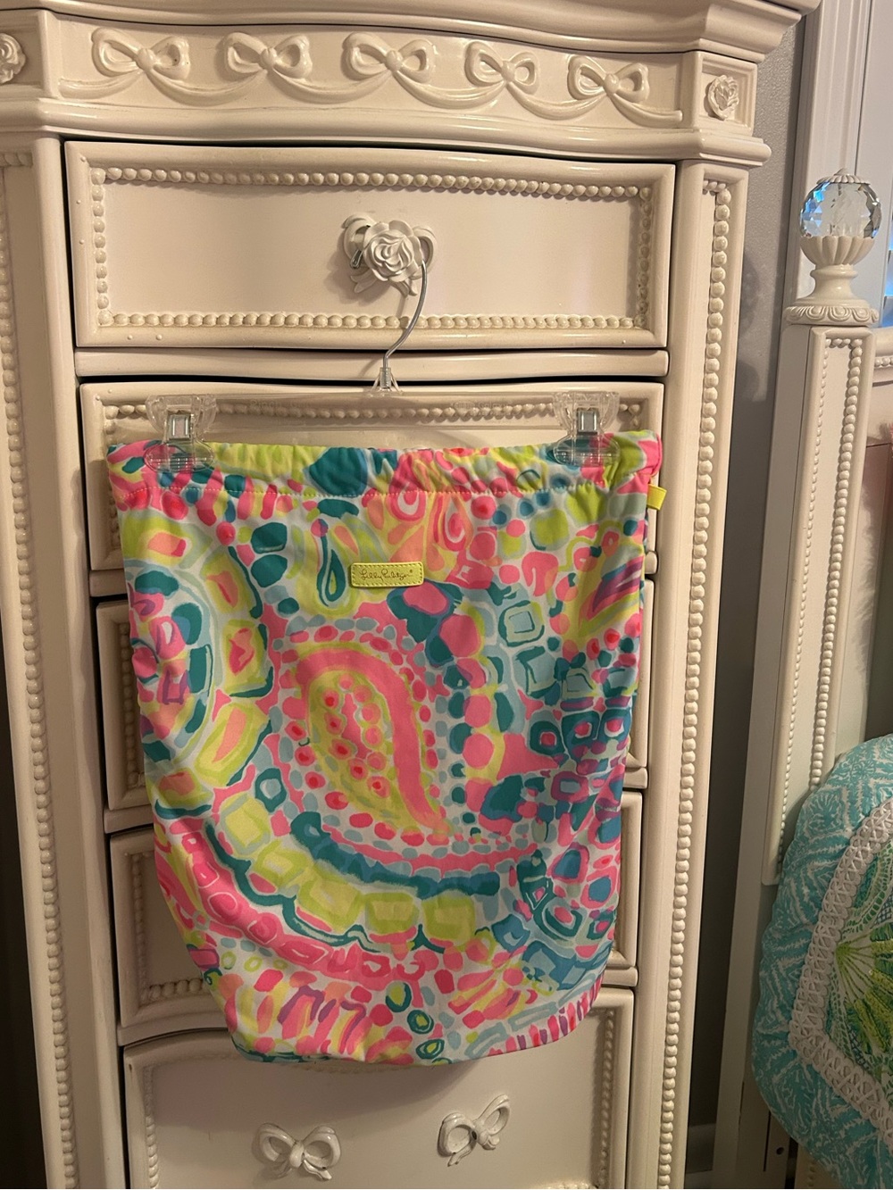 Lilly Pulitzer drawstring backpack, gym bag or beach tote